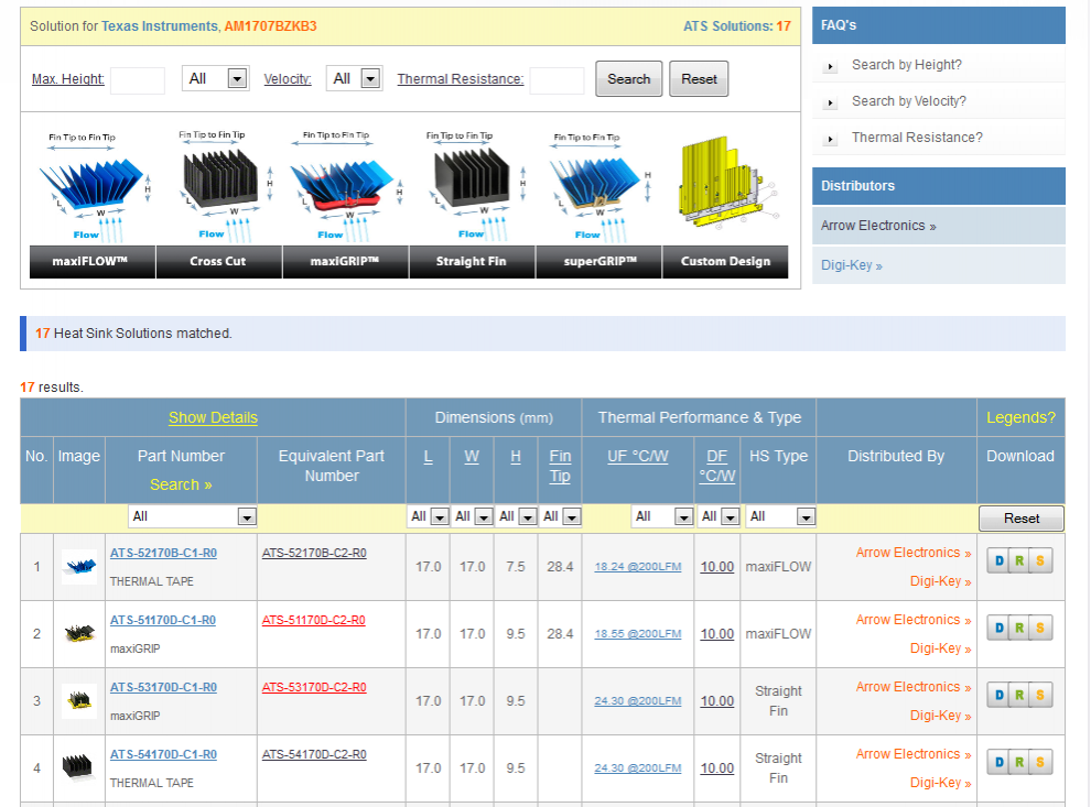 ATS Releases Heat Sink Selection Tool to Cross