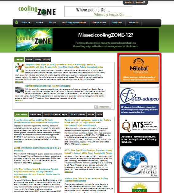 coolTV–24-Hour Channel | Home Page Right Column Ad